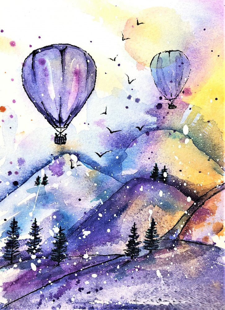 Dromerige bergballonnen door Anda Bieza