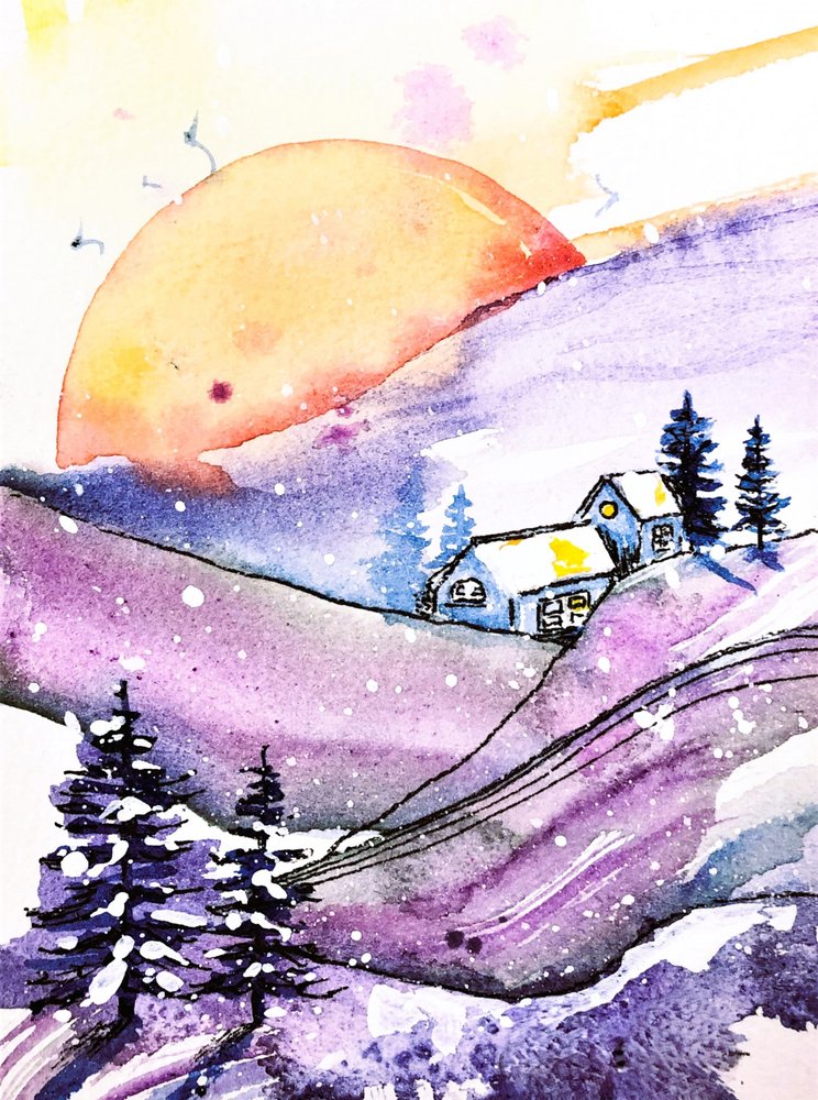 Winter Moon-hut door Anda Bieza