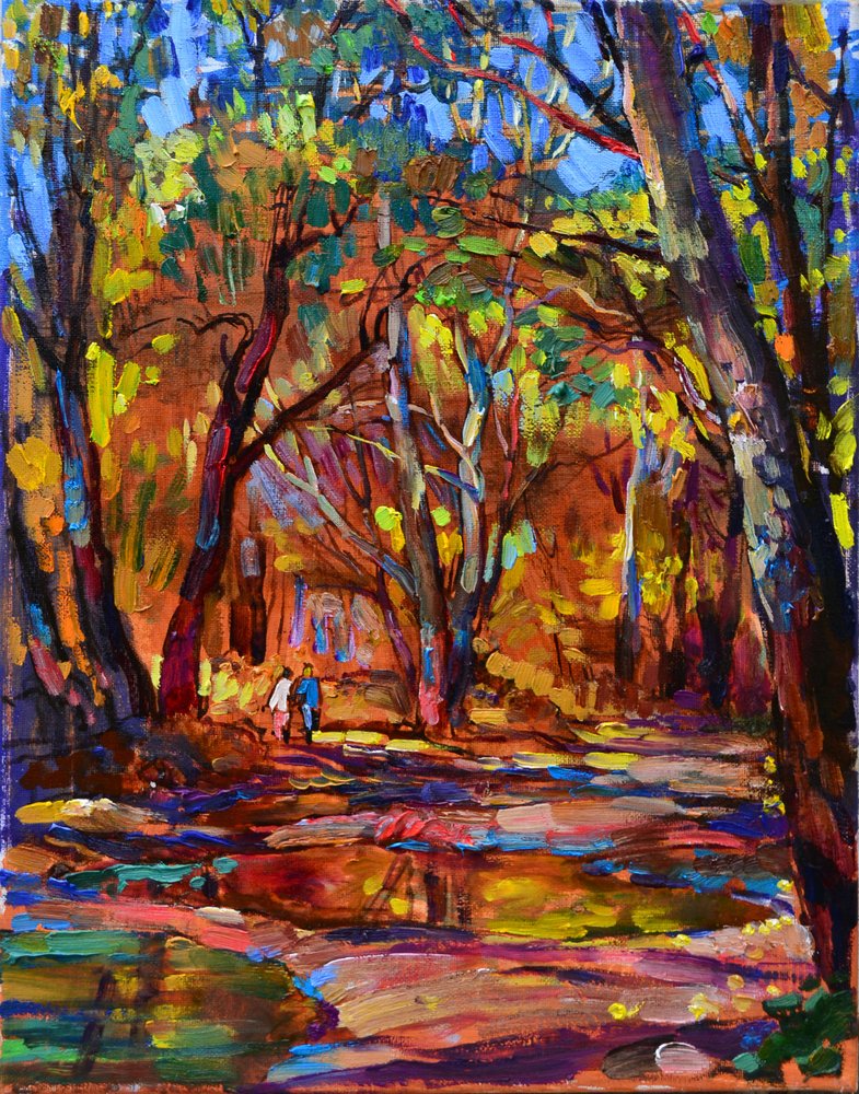 Herfstwandeling door het bos door Andrii Kutsachenko