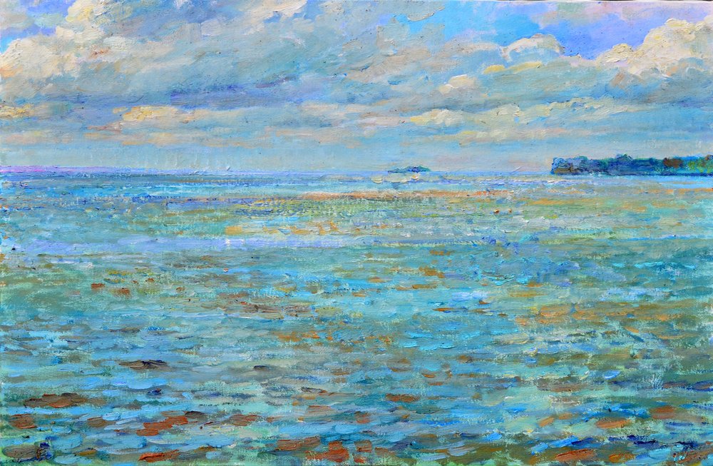 Rustig blauw zeegezicht door Andrii Kutsachenko