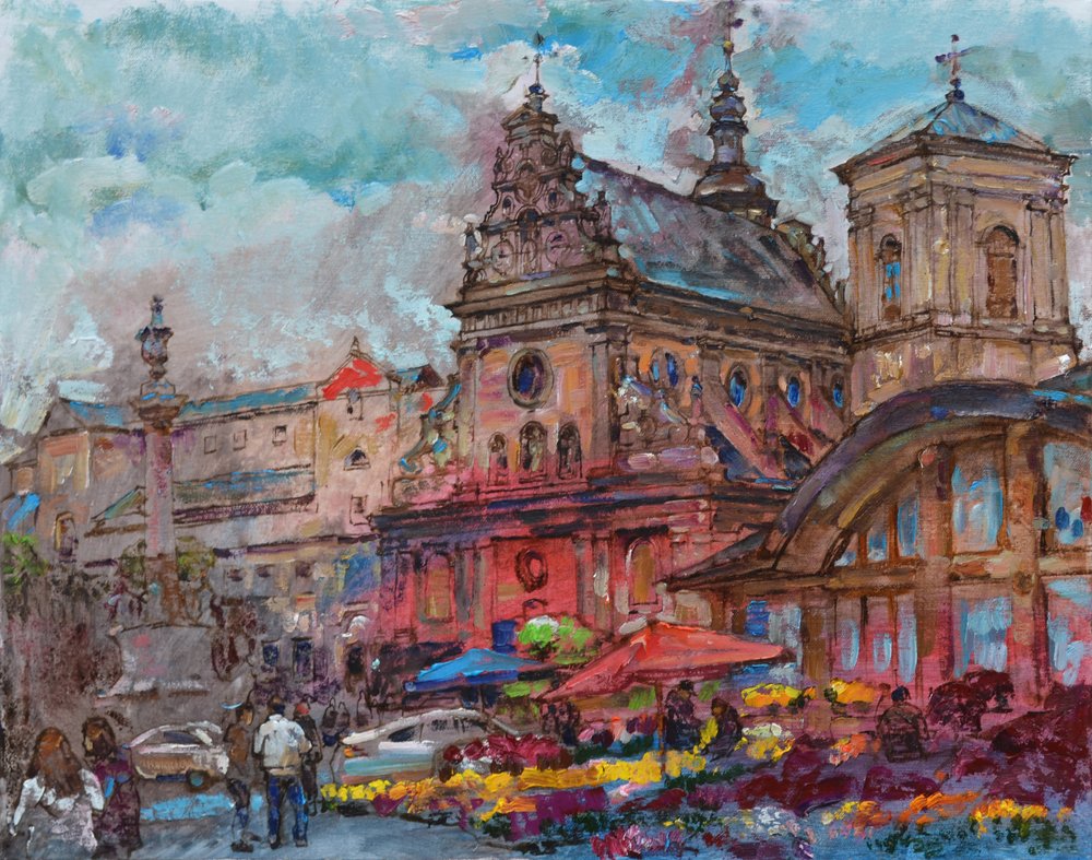 Levendige stadsmarkt door Andrii Kutsachenko