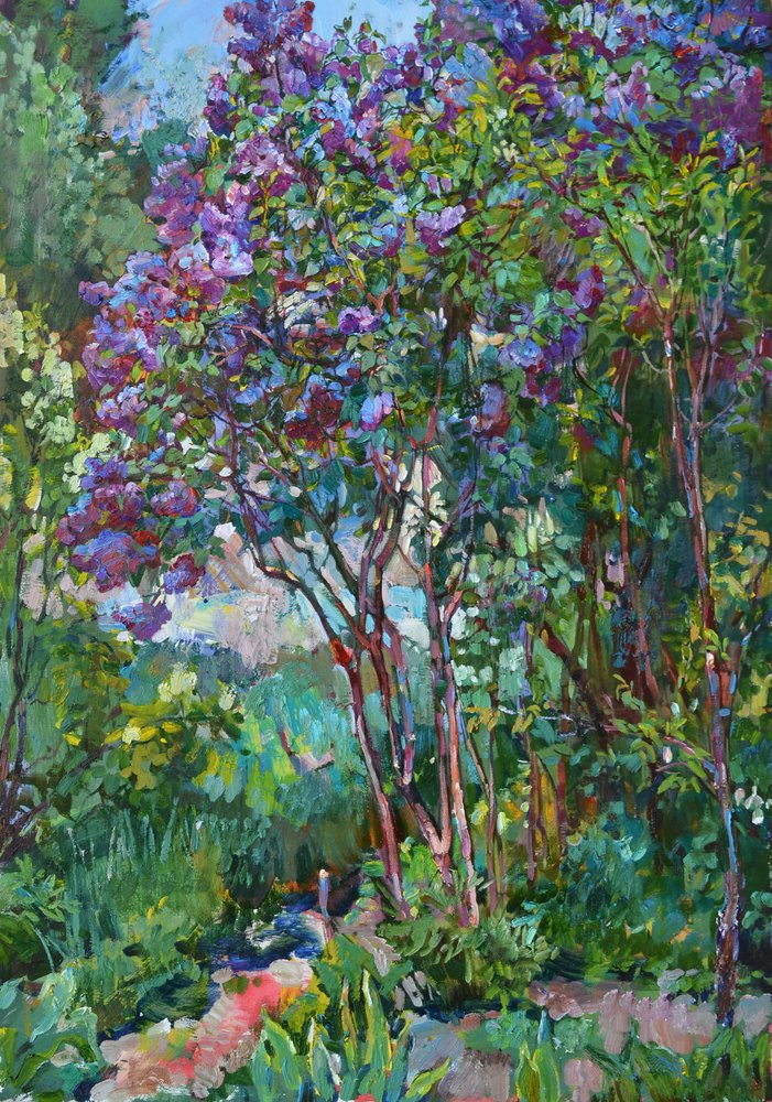 Levendige lila-tuin door Andrii Kutsachenko
