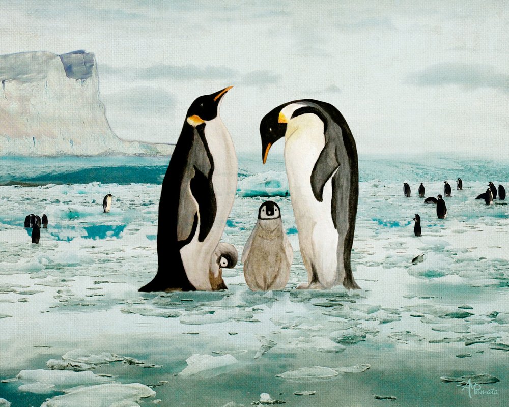 De familie van de keizerspinguïns door Angeles M. Pomata