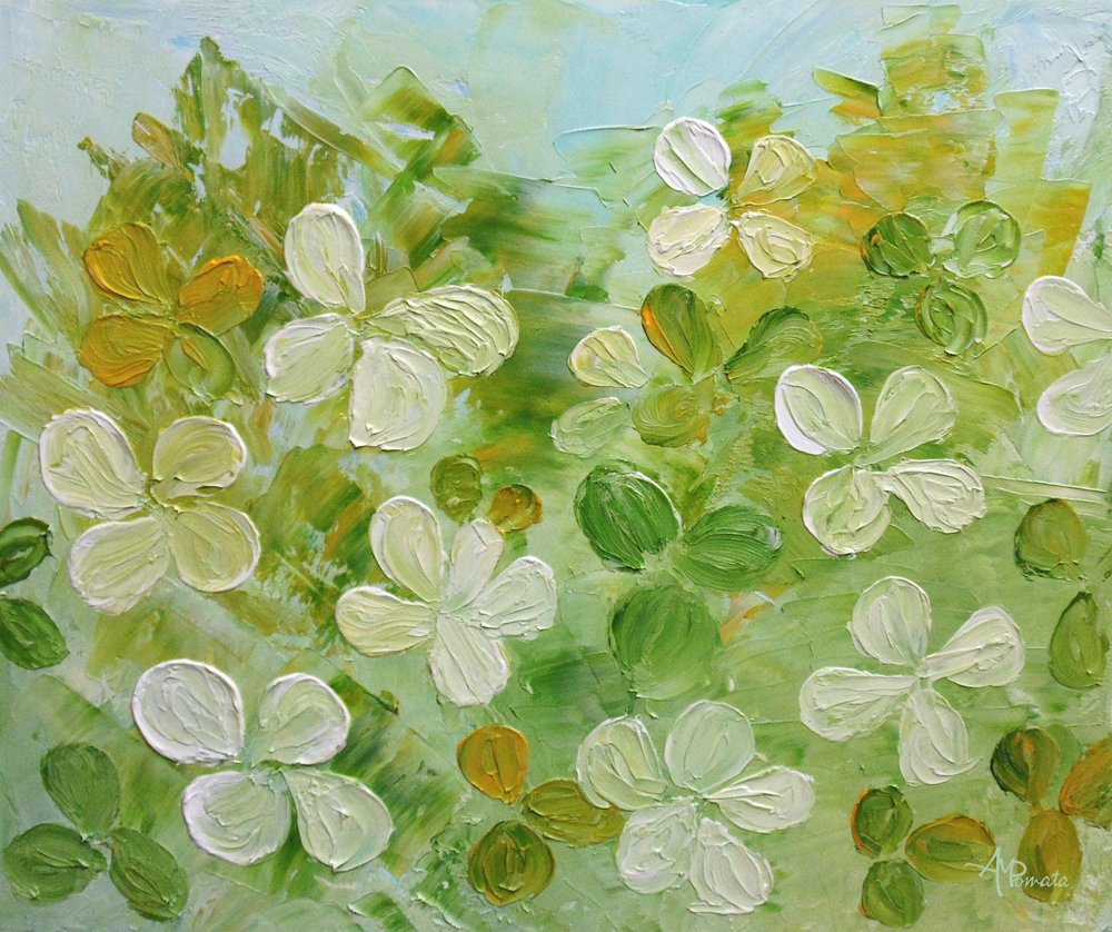 Verse groene bloemen door Angeles M. Pomata
