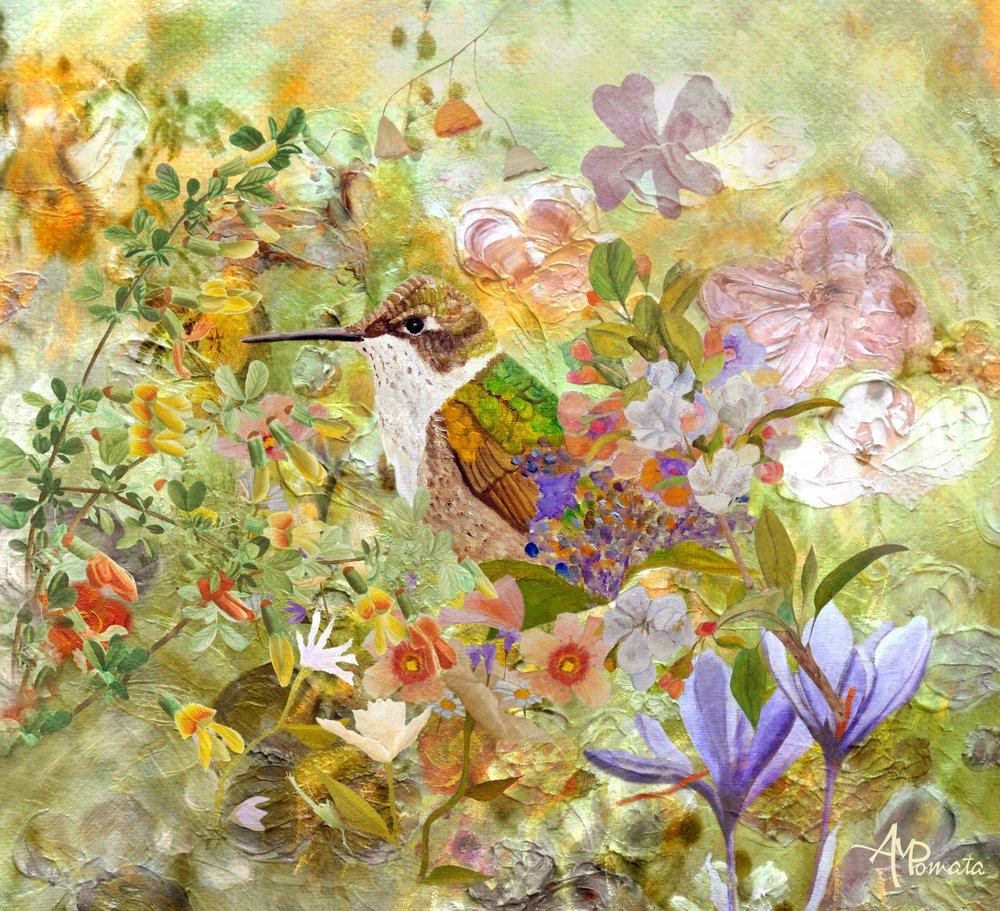 Bloemen voor de kolibrietentuin door Angeles M. Pomata