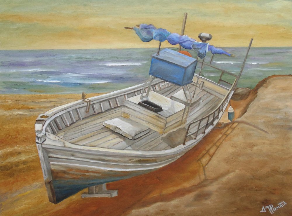 Rustieke gestrande boot door Angeles M. Pomata