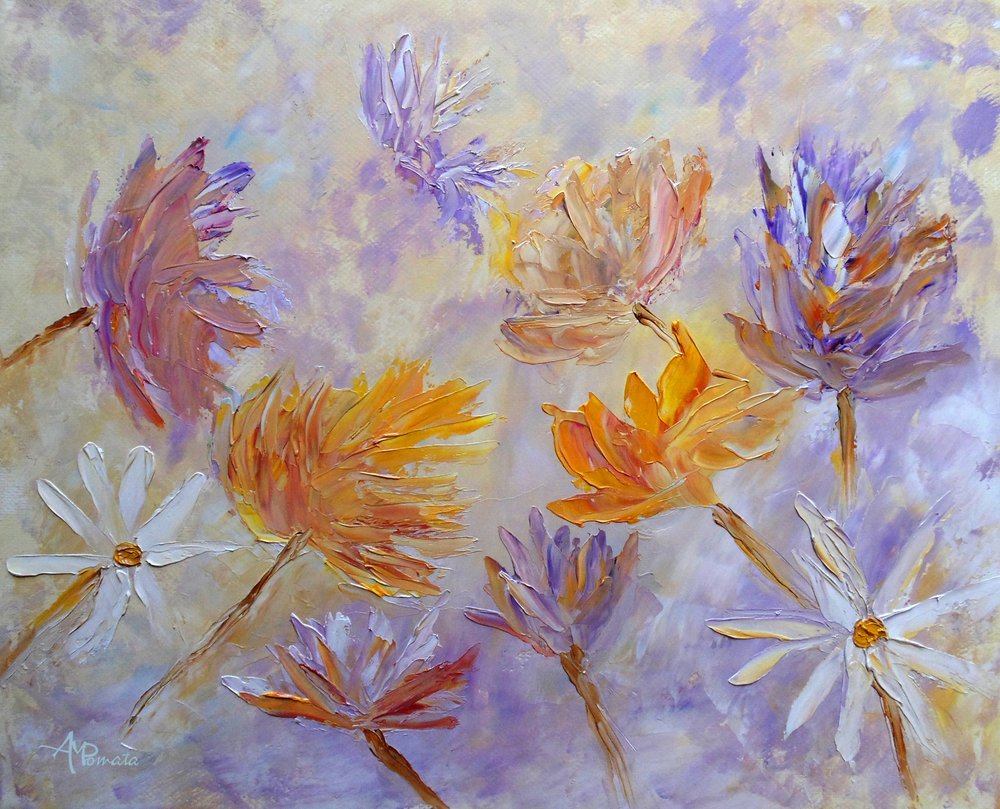 Levendige abstracte bloemen door Angeles M. Pomata