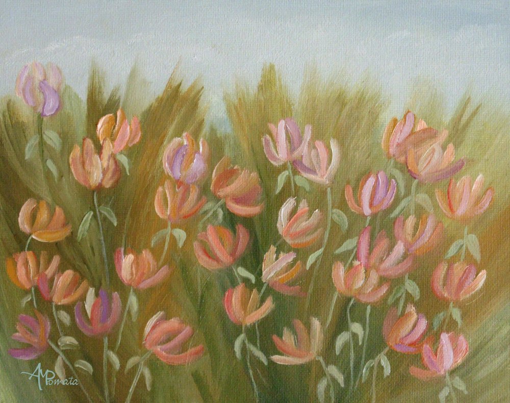 Kleurrijke bloemenweide door Angeles M. Pomata