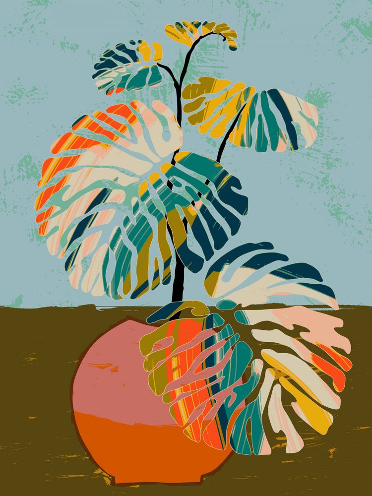 Abstracte tropische Monstera door Annick