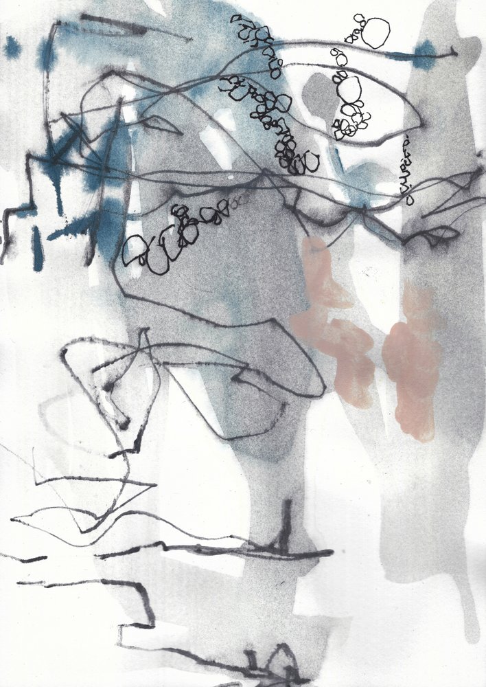 Spontane abstracte compositie nr. 60 door Annick