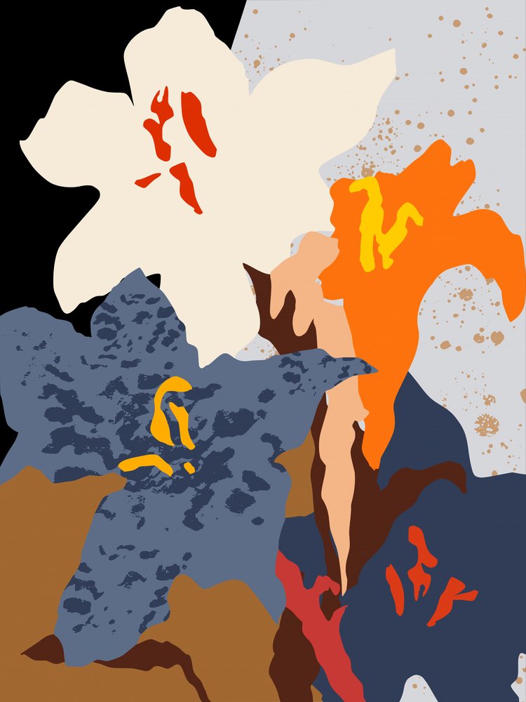 Levendige abstracte bloemen door Annick