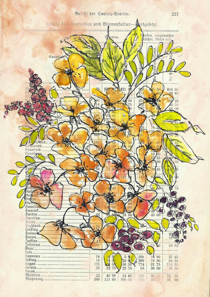 Vintage bloemendocument door Annick
