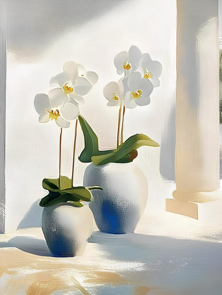 Elegante witte orchideeën door Avanesova Elena