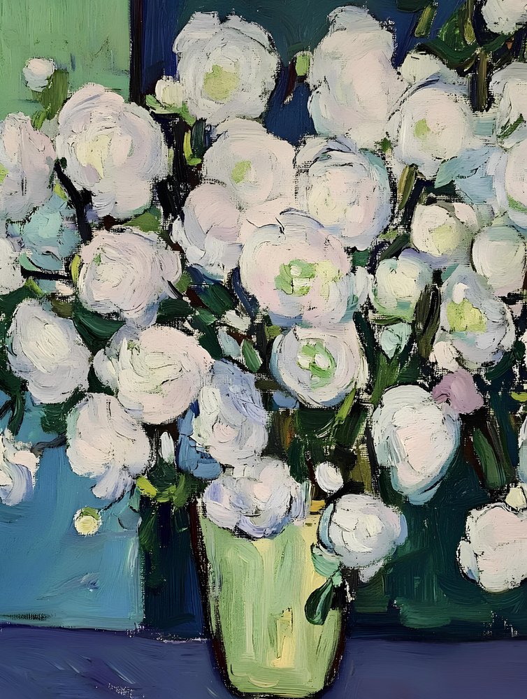 Schilderachtige witte bloemen door Avanesova Elena
