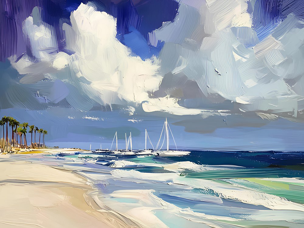 Tropische strandzeilboten door Avanesova Elena