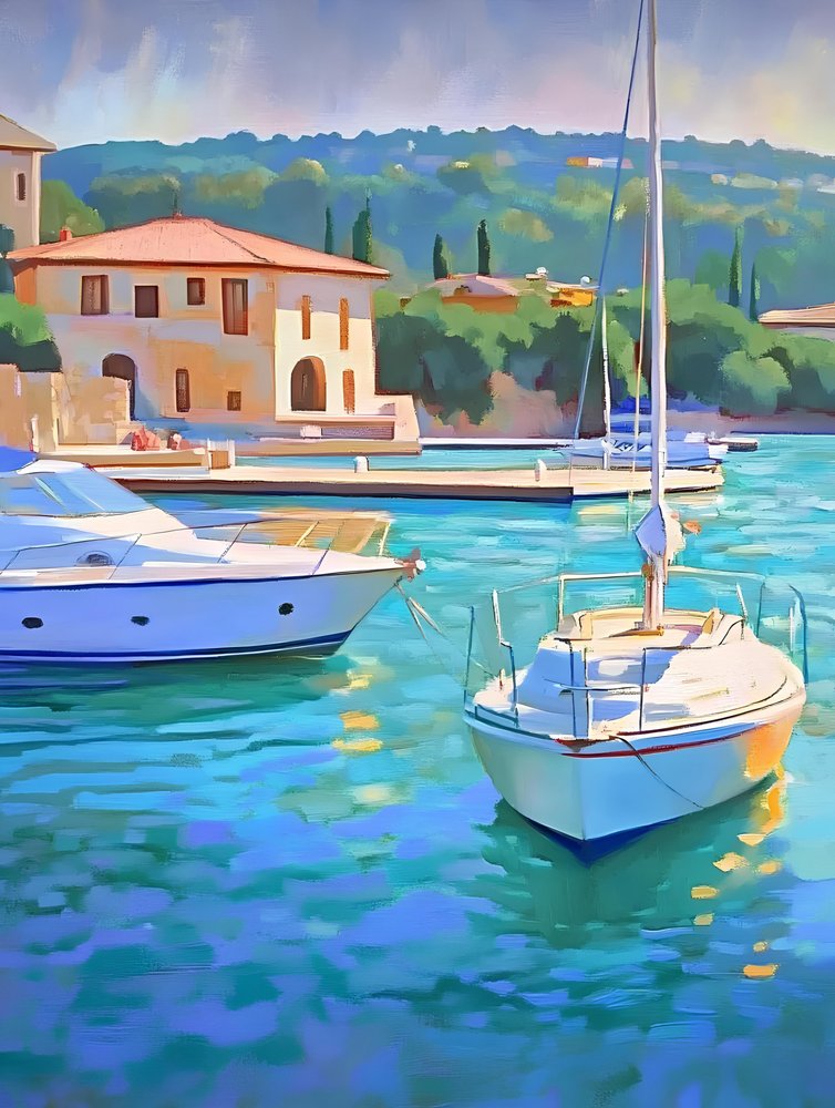 Turquoise Harbor-boten door Avanesova Elena