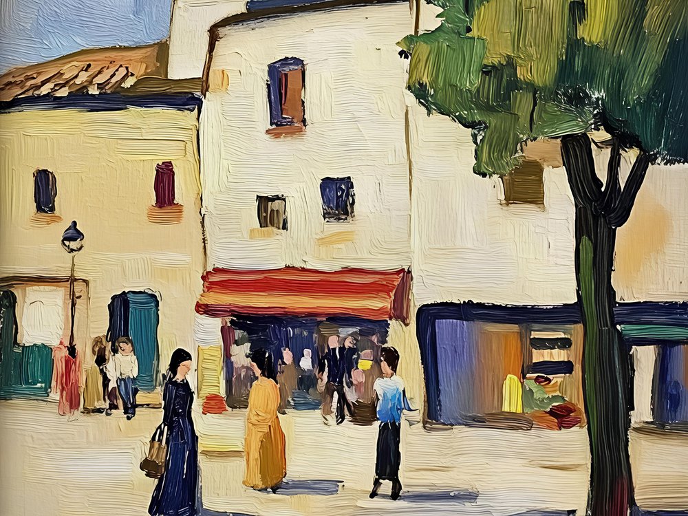 Levendig Europees straatbeeld door Avanesova Elena