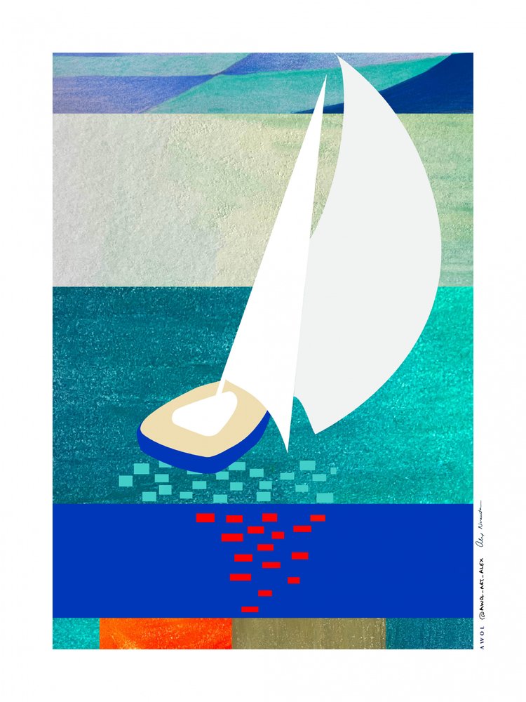 Moderne zeilboot Serenity door Awol Art Alex
