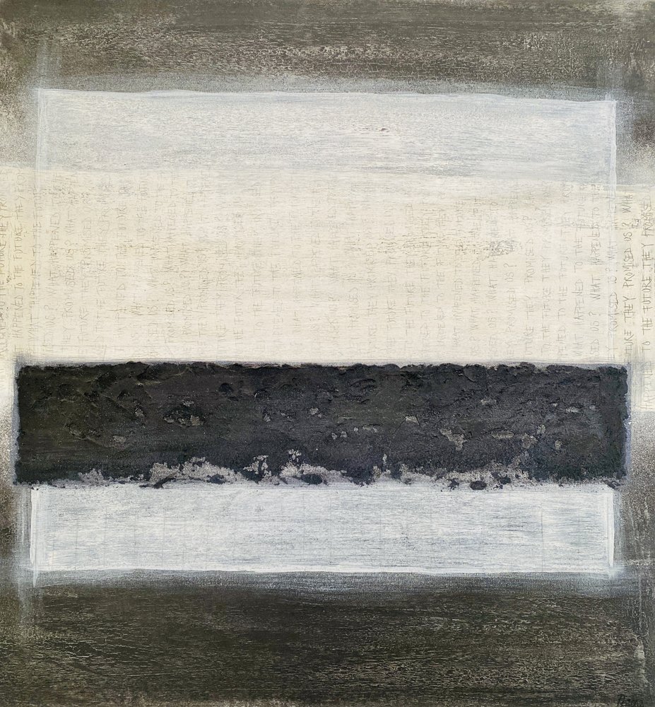 Abstracte gelaagde neutrale tinten door Berit Pihl