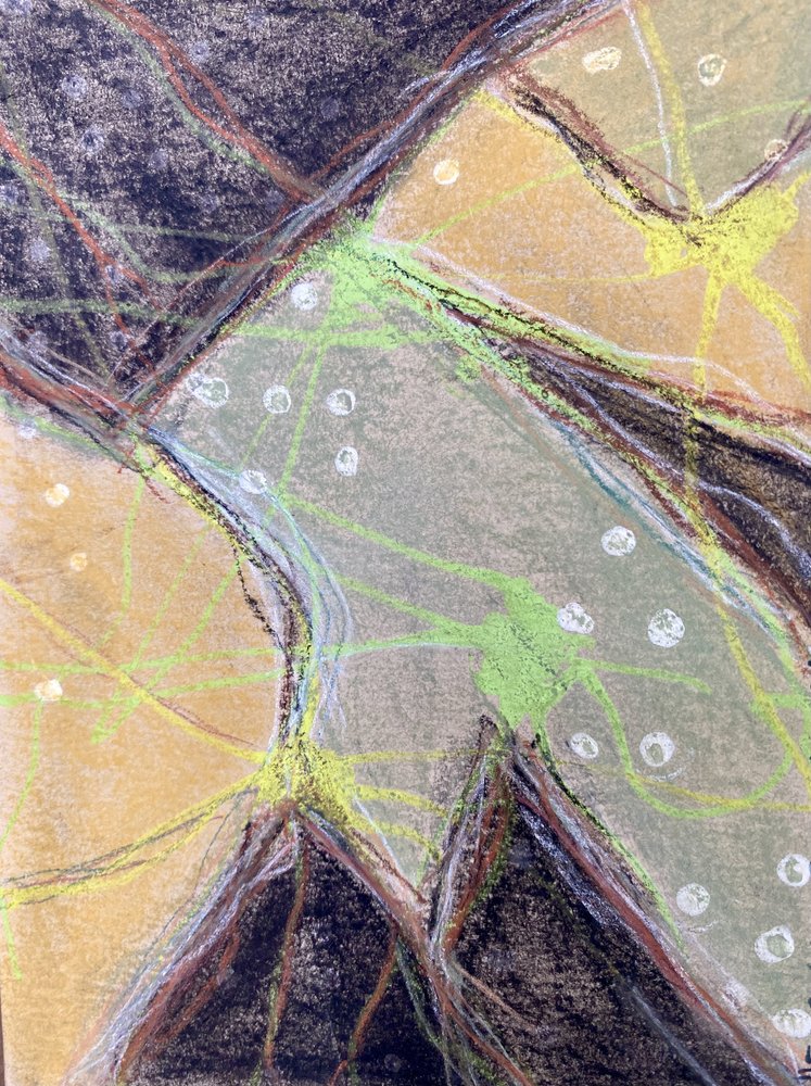 Abstracte pastelvelden door Berit Pihl