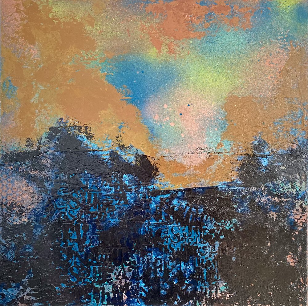 Levendig abstract landschap door Berit Pihl