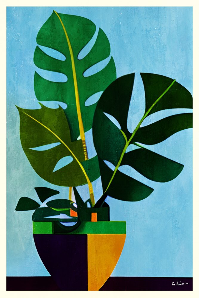 Moderne Monstera in pot door Bo Anderson