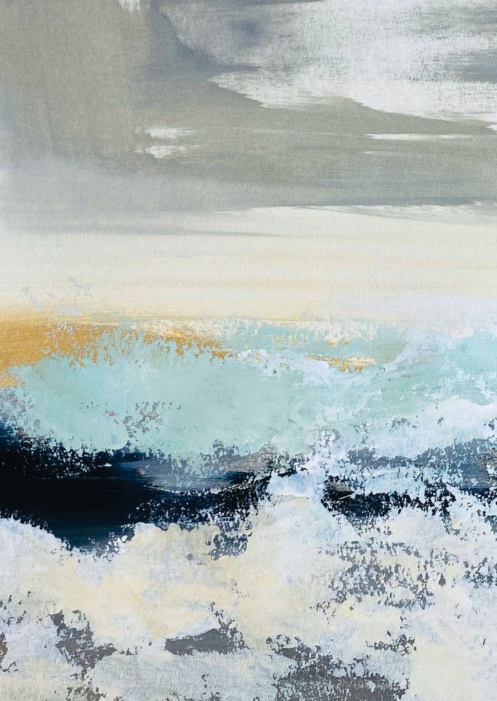 Gouden horizon aan zee door Breanna Megan Studio