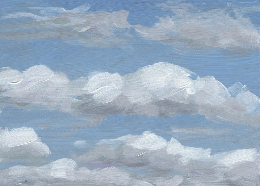 Pluizige, beschilderde wolken door Carrie Arnold
