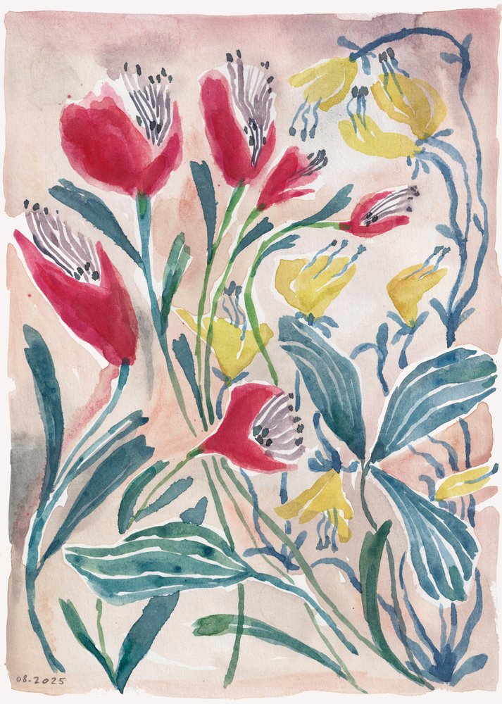 Levendige bloemen in aquarel door Catalina Somolinos