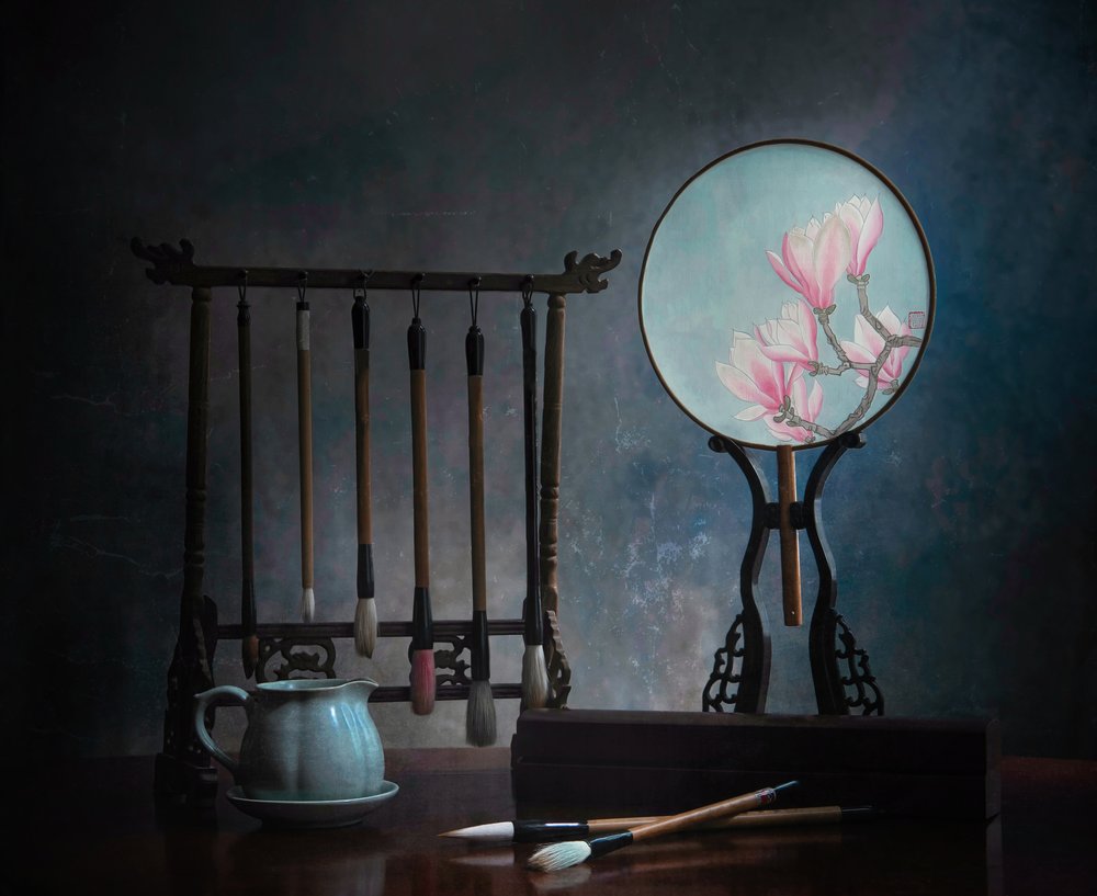 Stilleven met Chinese magnolia door Catherine Wang