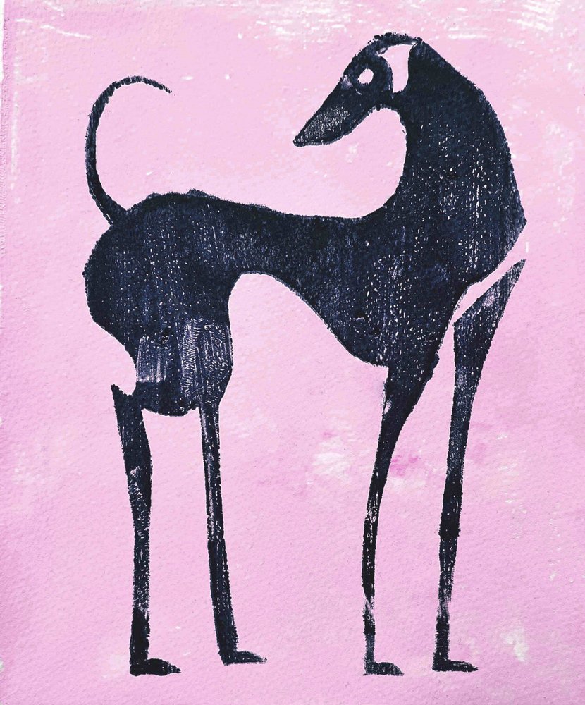 Abstract: Roze windhond door Christina Misuro