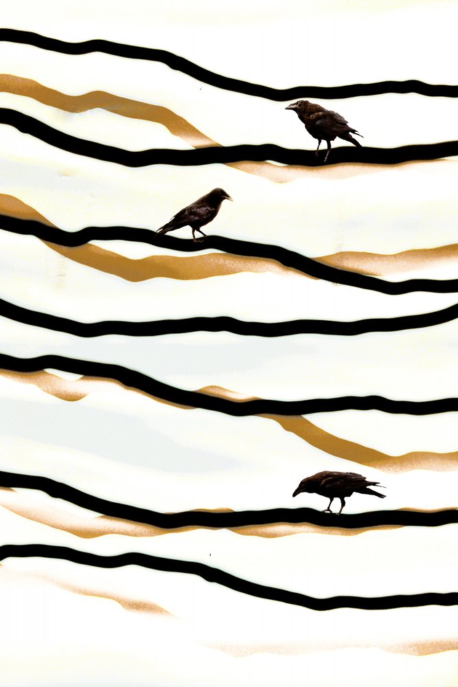 Vogels op gouden golven door Christina Sillen