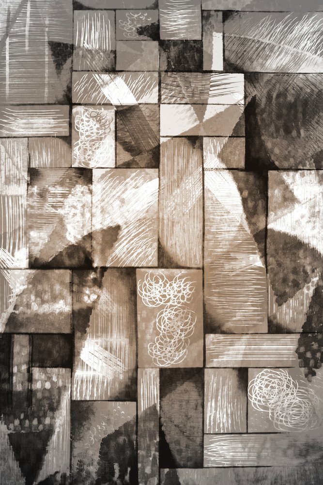 Sepia geometrische lagen door Christina Sillen