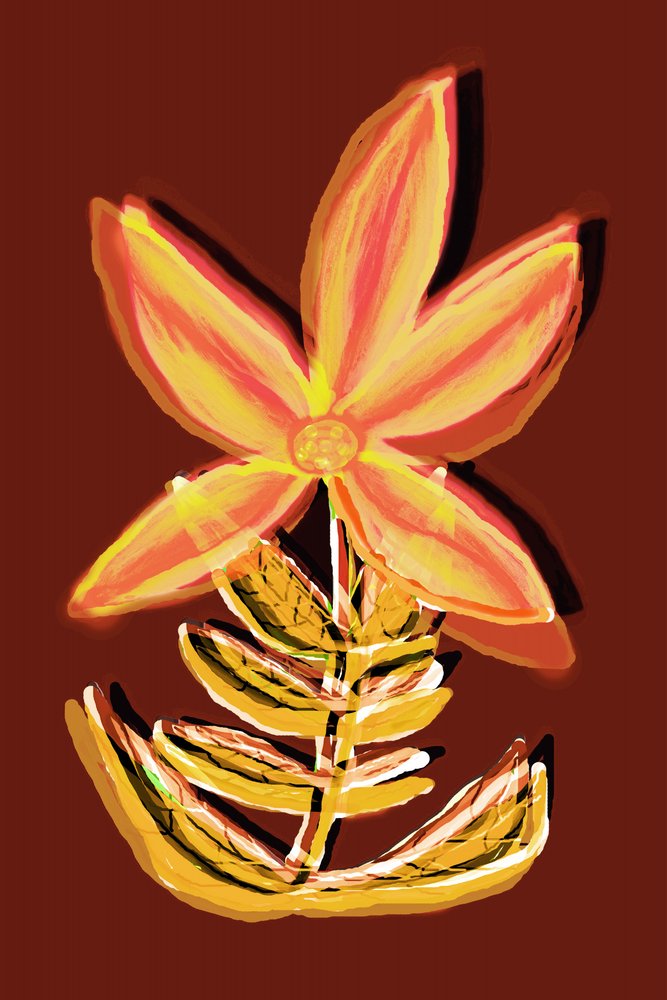 Levendige abstracte bloem door Christina Sillen