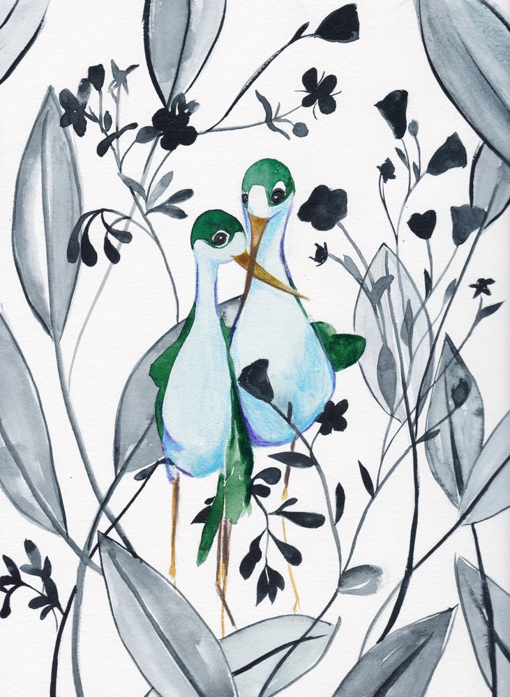 Groene vogels in de natuur door Christine Lindstrom