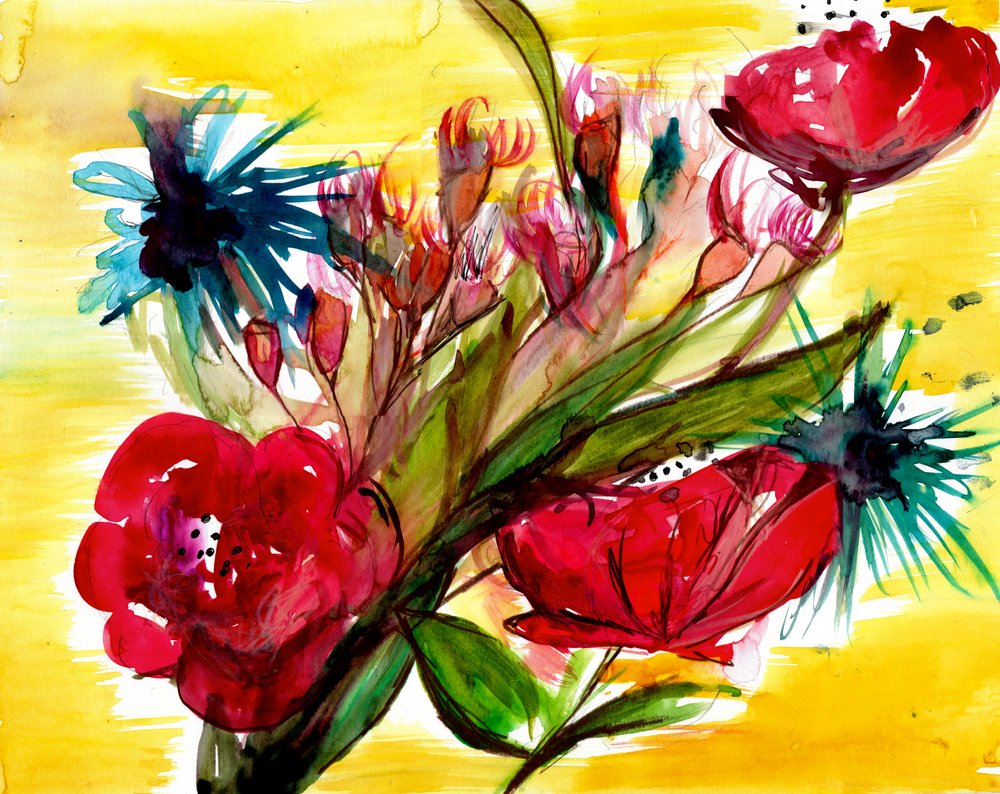 Levendig bloemenboeket door Christine Lindstrom