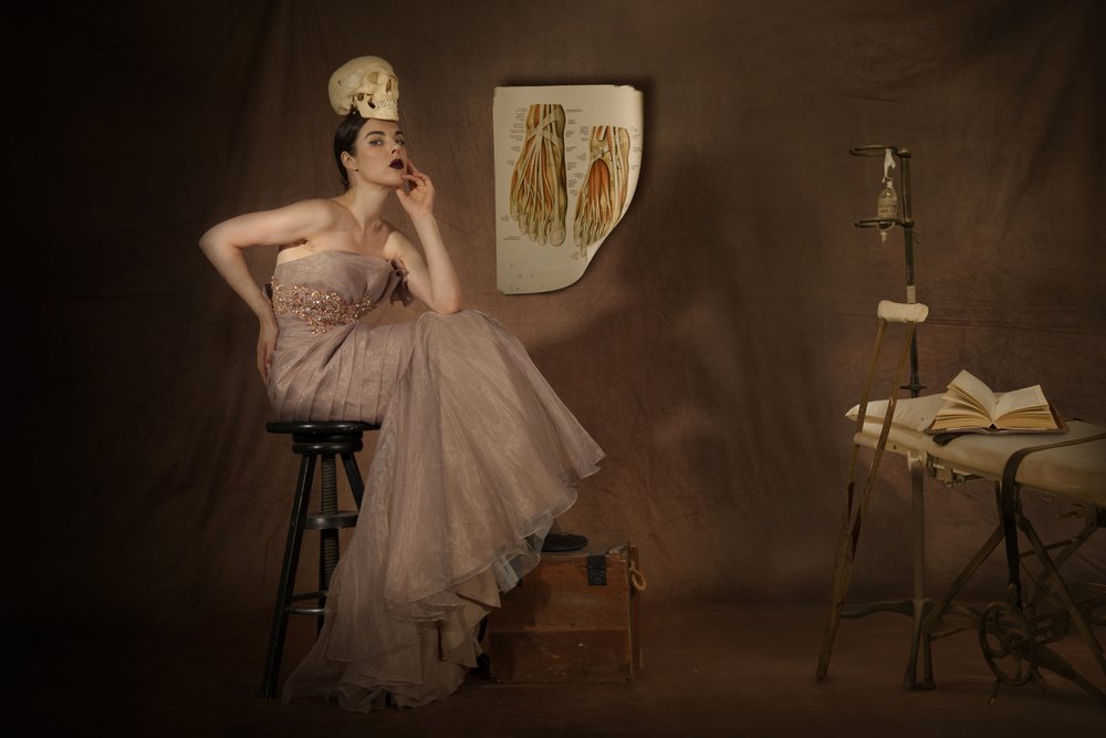 Elegante schedelstudie door Christine von Diepenbroek