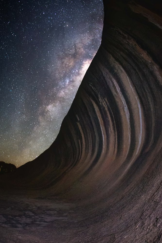 De Melkweg boven Wave Rock door Christoph Schaarschmidt