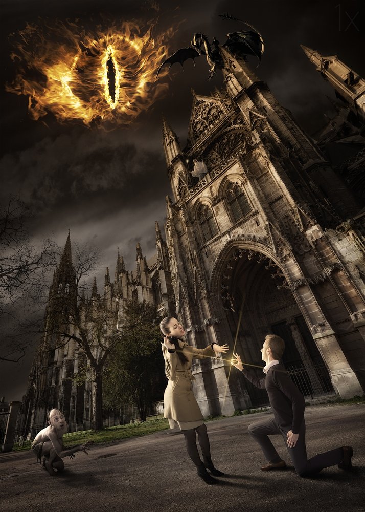Epische kathedraal-dark fantasy door Christophe Kiciak