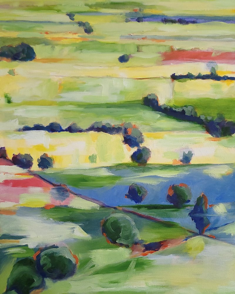 Levendige abstracte velden door Claire Whitehead