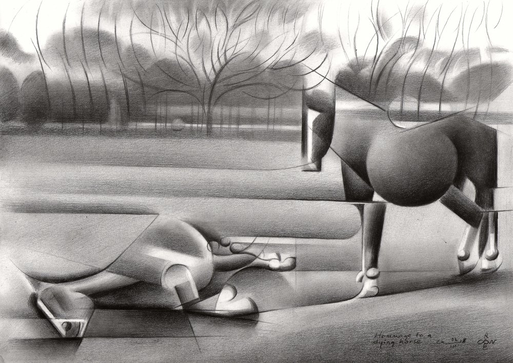 Abstracte paardenfiguren door Corné Akkers