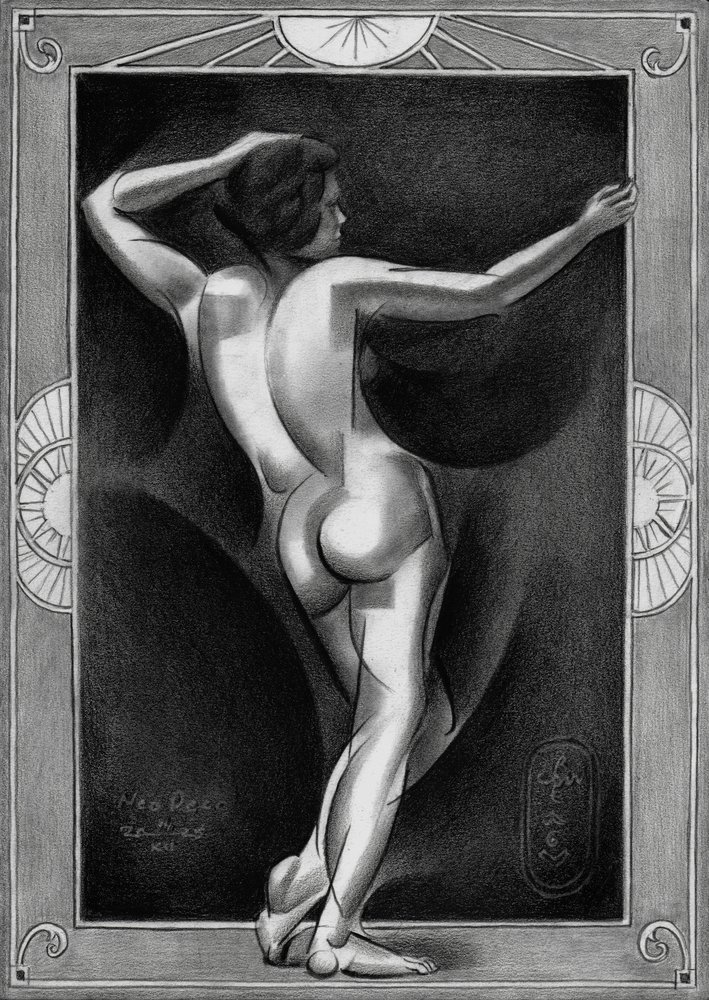 Art-deco-naaktbeeld door Corné Akkers