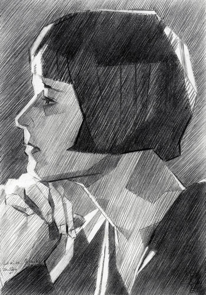 Portret van een vrouw in art-decostijl door Corné Akkers