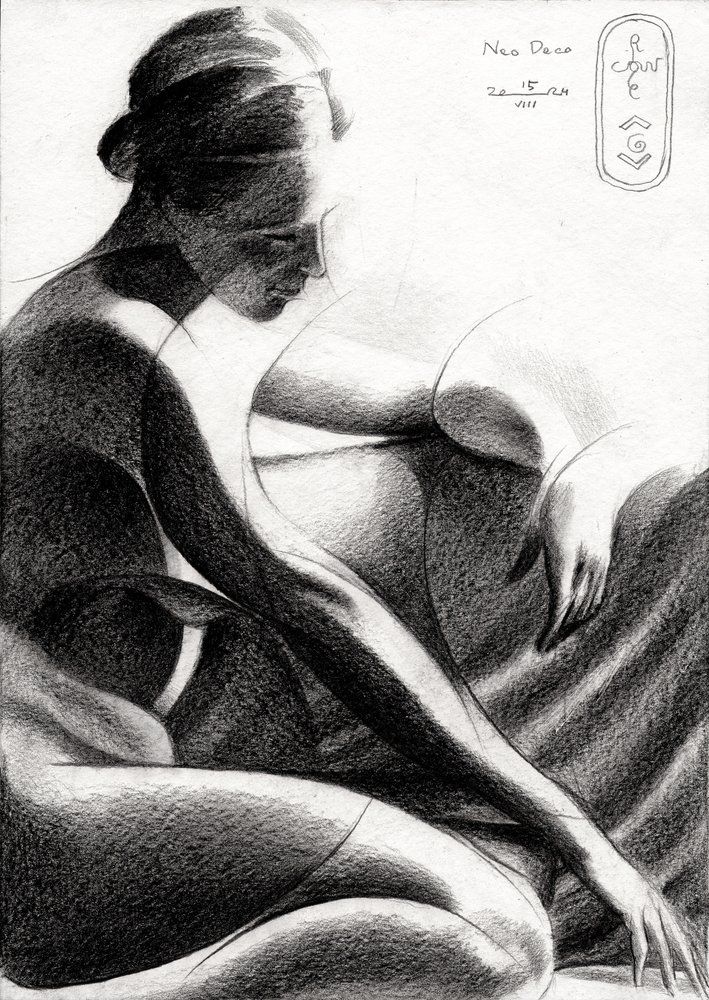 Contemplatieve vrouwelijke figuur door Corné Akkers