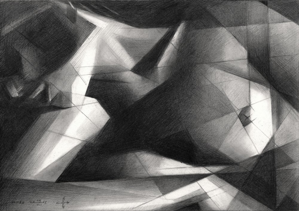 Dramatische geometrische figuur door Corné Akkers
