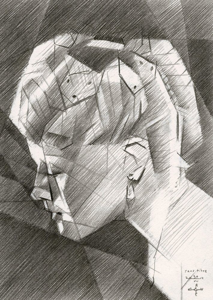 Geometrisch profielportret door Corné Akkers