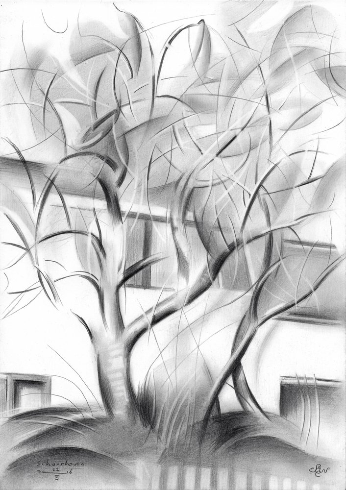 Moderne abstracte bomen door Corné Akkers