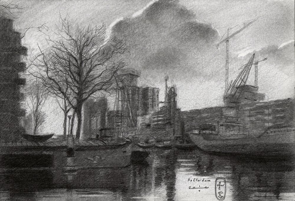 Rotterdam Winter Port Sketch door Corné Akkers