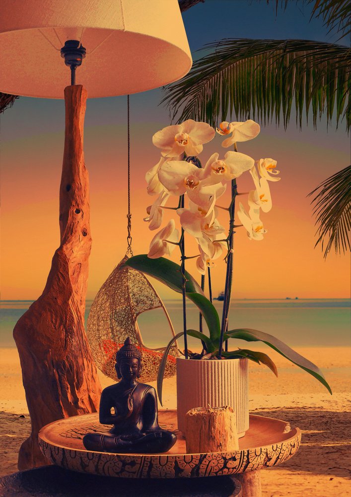 Orchid Buddha Beach bij zonsondergang door CosmoZach