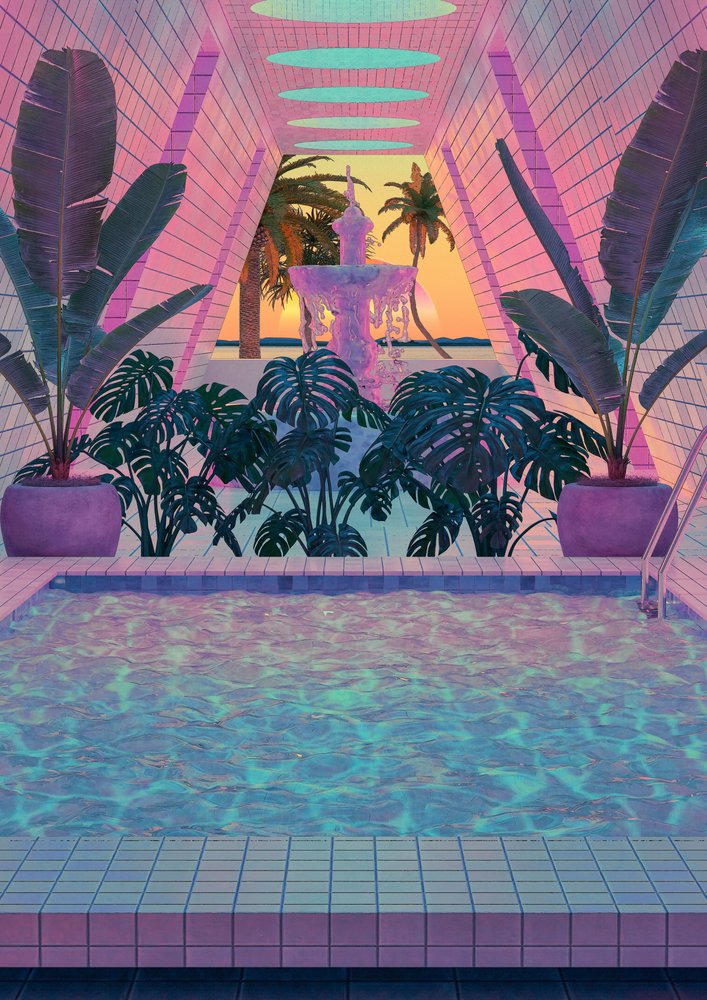 Vaporwave-zwembadvakantie door CosmoZach
